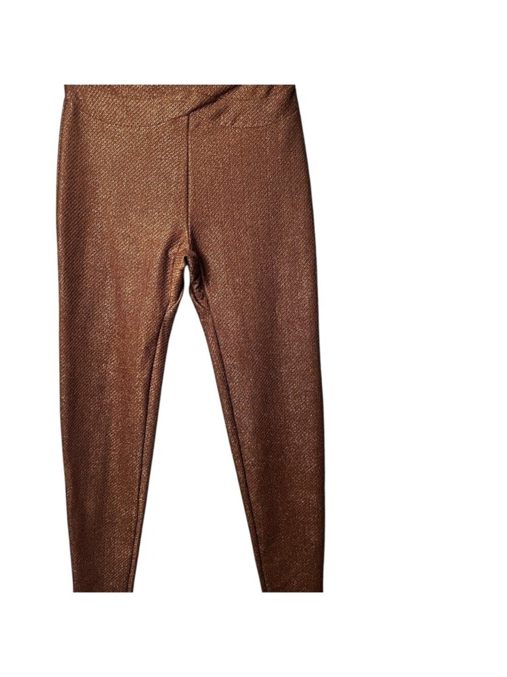 Devon Windsor Leggings Womens Medium Brown Metallic High Rise Ankle Stretch